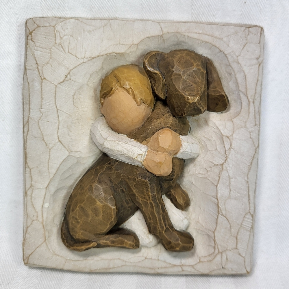 Willow Tree Hug A Boundless Love PLAQUE 2003 Susan Lordi ~4" Square Wall Hanging - Picture 7 of 7